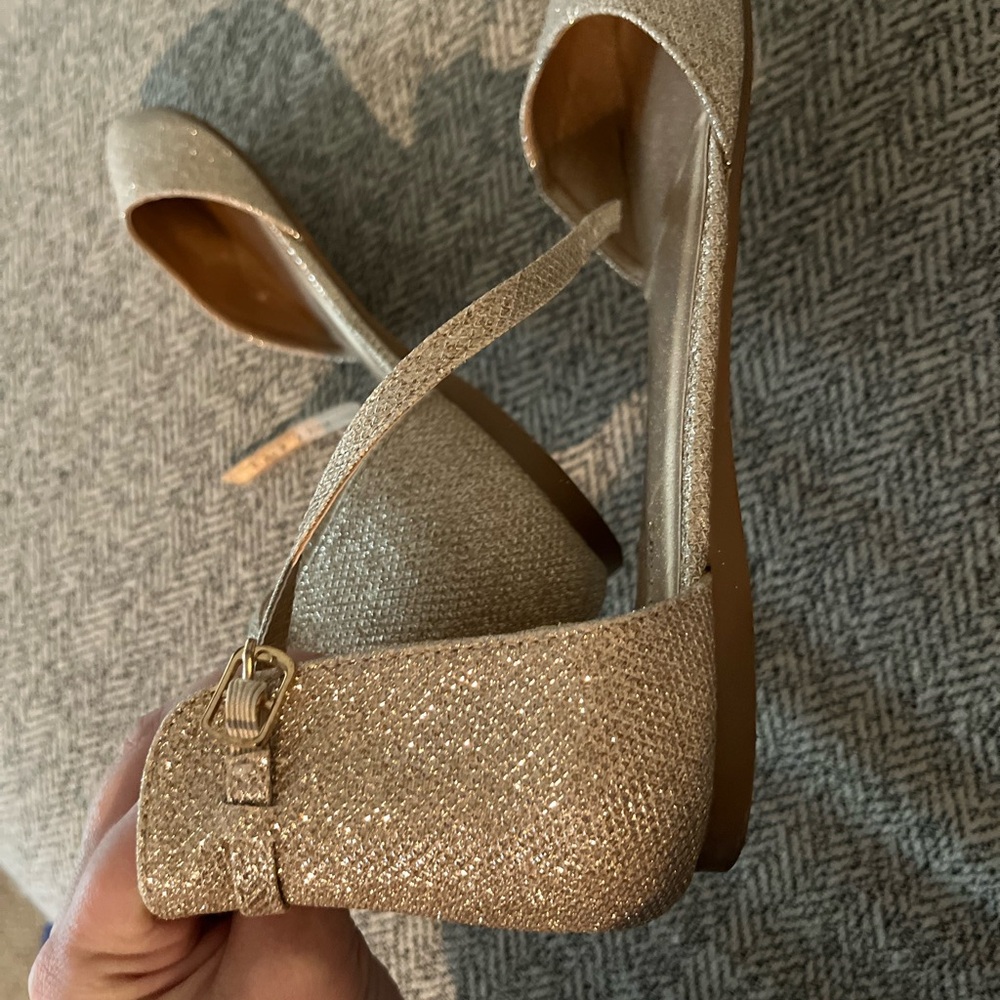 Gold sparkle wedding shoes